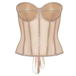 Perfect Corset NY SECRET FORM BRA WITH RHINESTONES size s new BEIGE